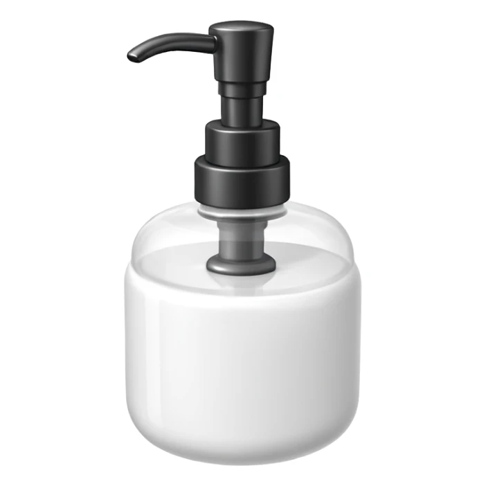 foam pump bottle object icon, soap dispenser with foam on top, glossy plastic, 3D cartoon, mobile game icon style, centered, clean background, no text, no watermark
 sticker