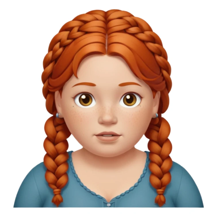 fat redhead woman with braided hair sticker