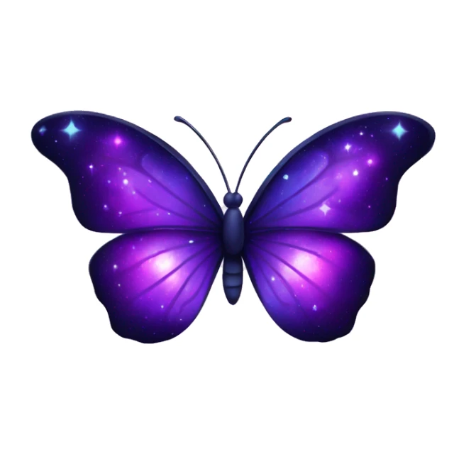 sparkly starry glowing purple-gradient nebula galaxy butterfly sticker