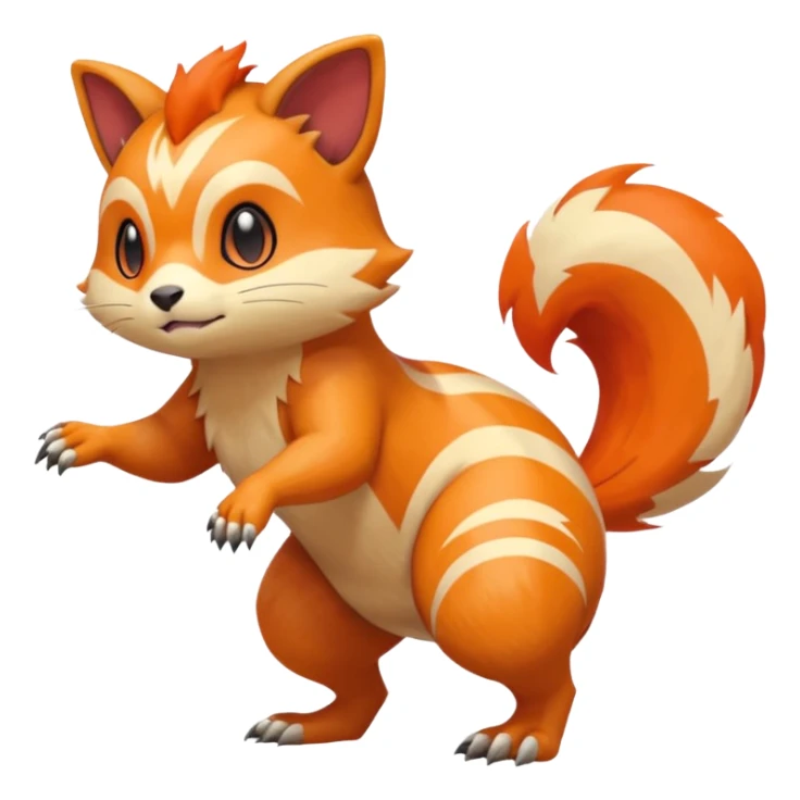 Volcanic Quilava-Furret-Linoone-fusion (full body) sticker