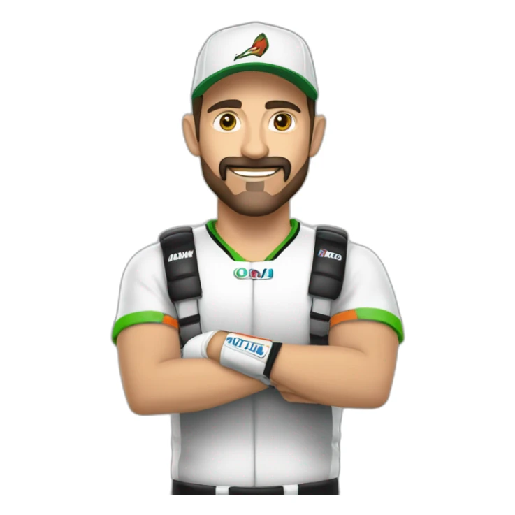 Maxime biaggi qui fait lève les mains sticker