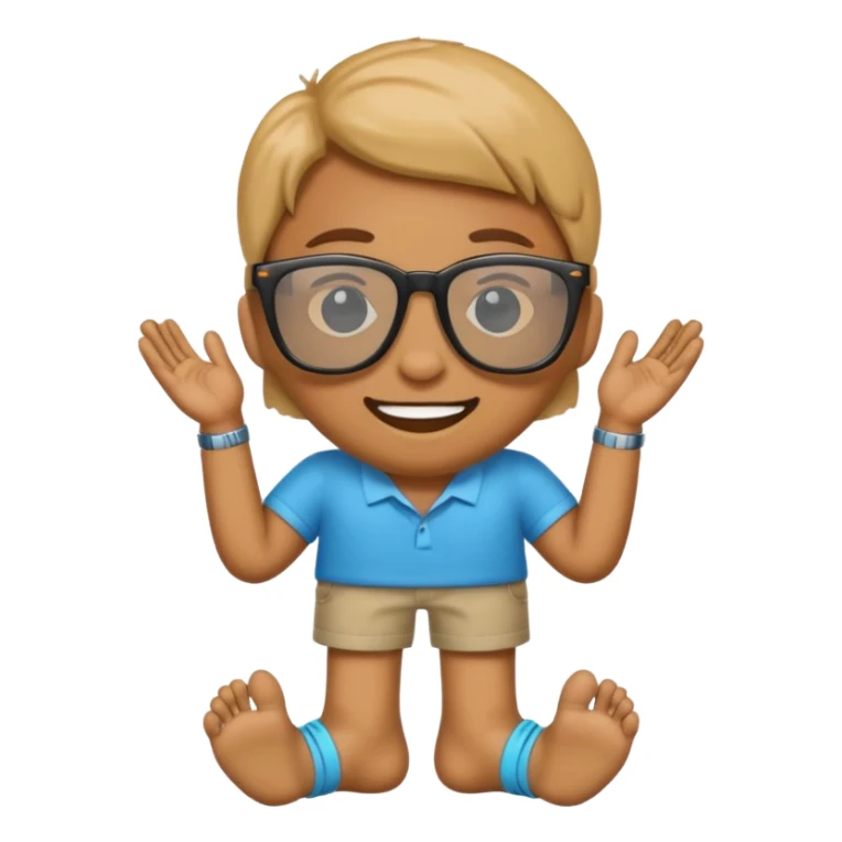 Nerd emoji mixed with sunglasses and feet sticker