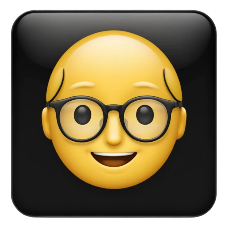 A SMILING EMOJI WITH BLACK FRAME GLASSES sticker
