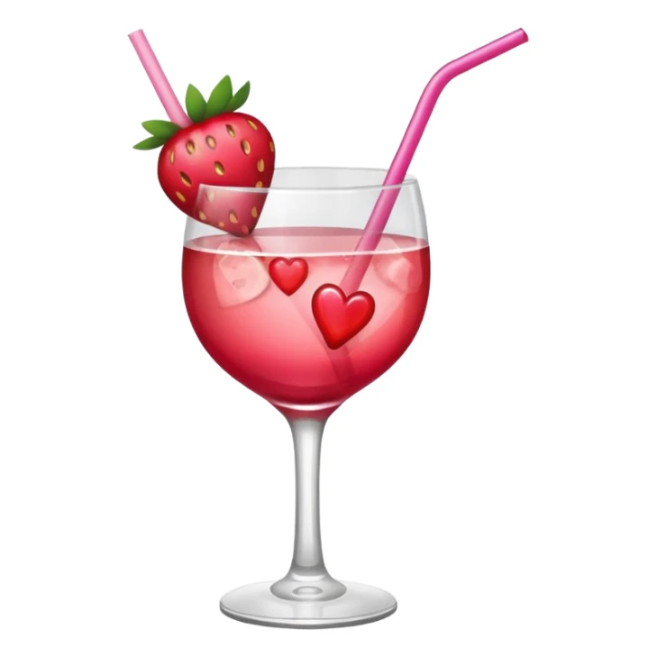 galentines red and pink cocktail with heart straw sticker