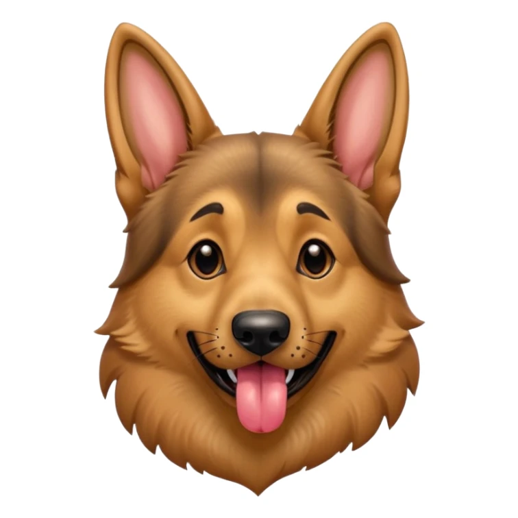 cartoon style dark German Shepherd dog with its tongue hanging out long sticker