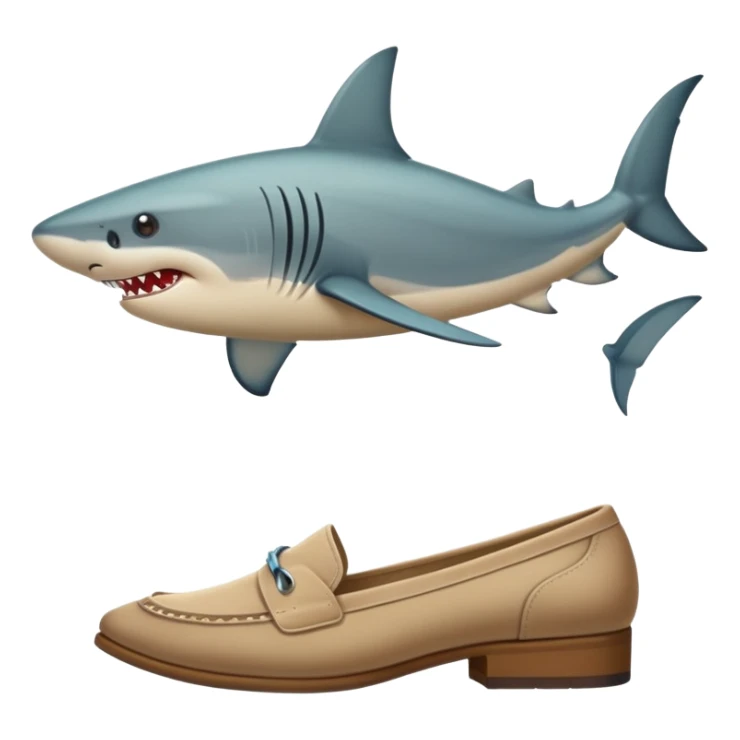 Tiburón con piernas y zapatos sticker