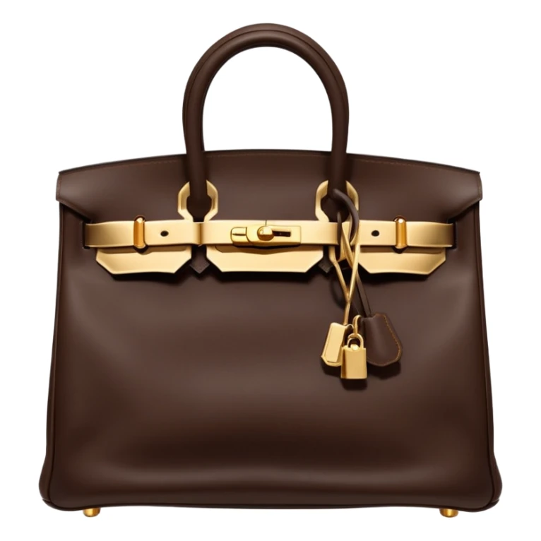 hermes birkin deep chocolate brown color bag gold hardware sticker