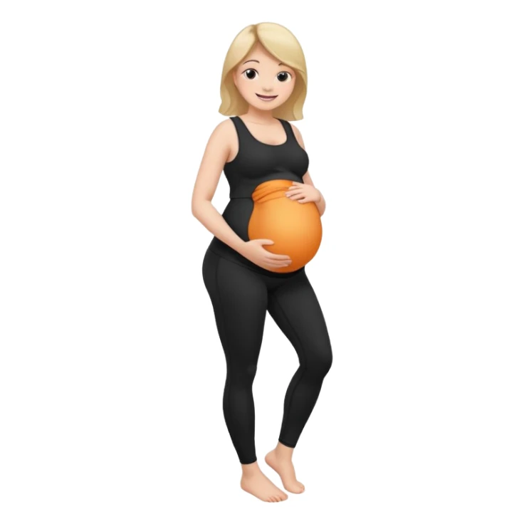 femme belly stuffing enceinte legging noir  sticker