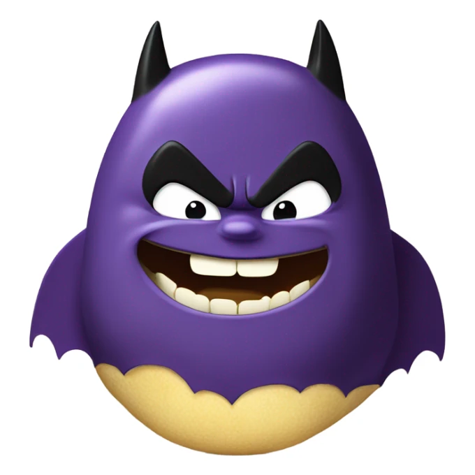 Fat Batman eating eggplant emoji  sticker