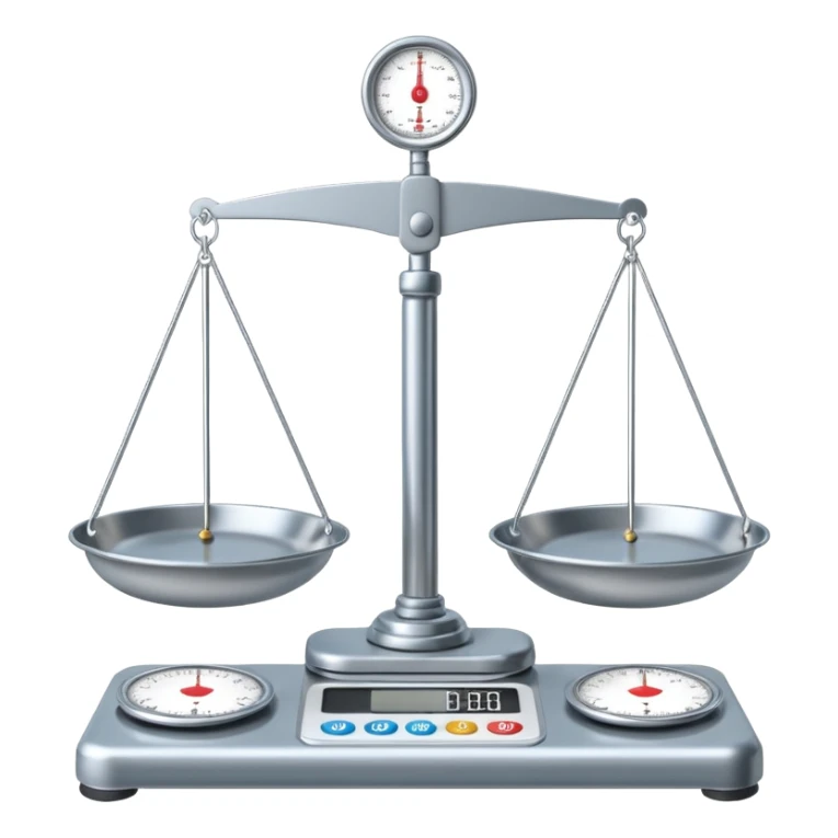 A schematic drawing of a balance scale. sticker