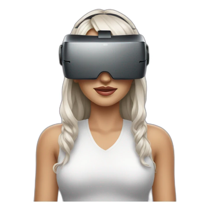woman wearing virtual reality glasses sticker