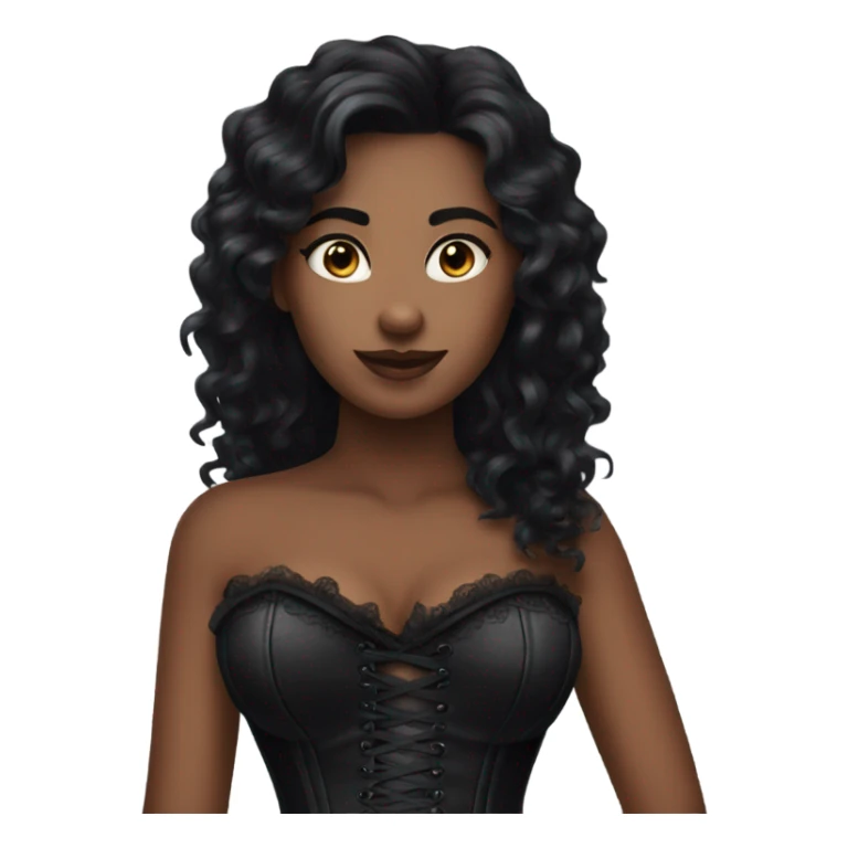 dark hair black corset sticker