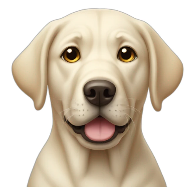 The pale Labrador dog is upset. sticker
