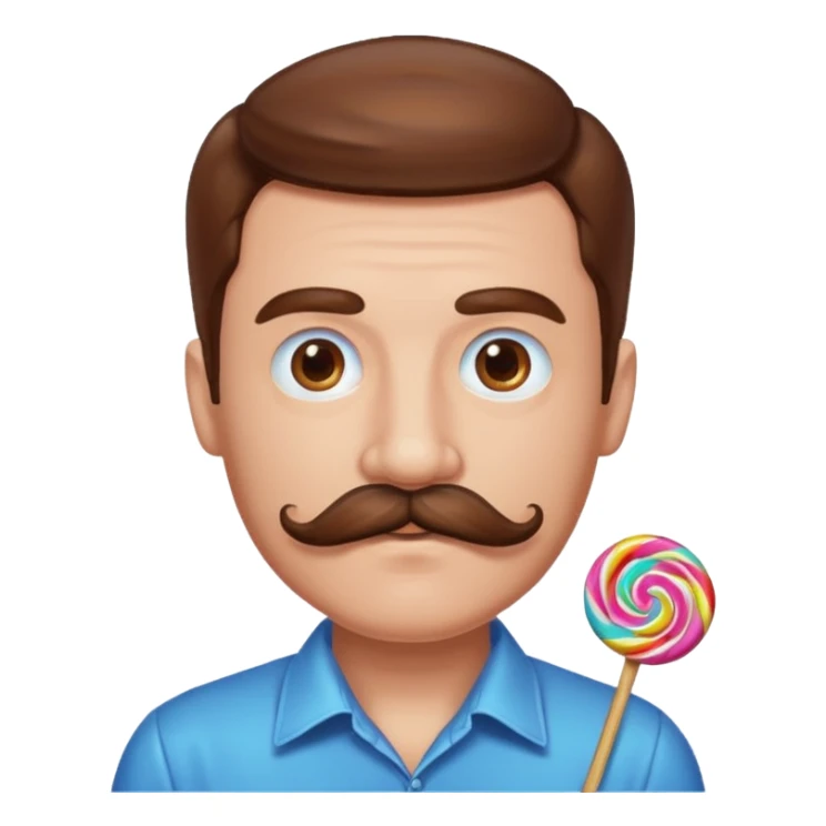 man with a mustache made out of candy sticker