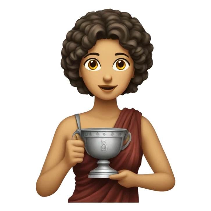 Greek Sappho holds the winner's cup in her hand sticker
