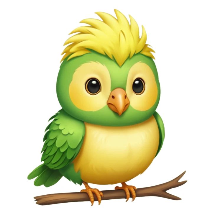 A love bird with just color green and his head yellow sticker
