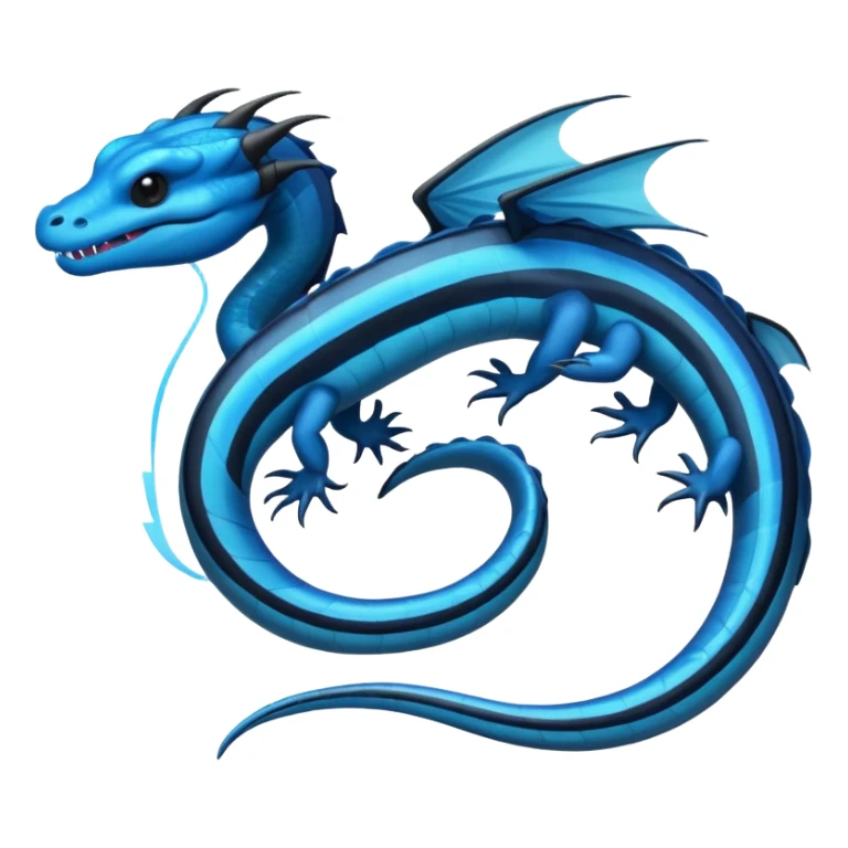 Electrical Electric-blue and Cyan eel-dragon  with thick obsidian-black stripes  sticker