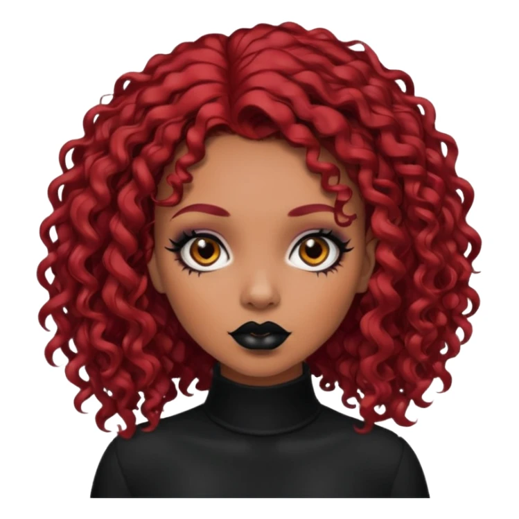 goth girl red hair cacheado médio pele parda sticker