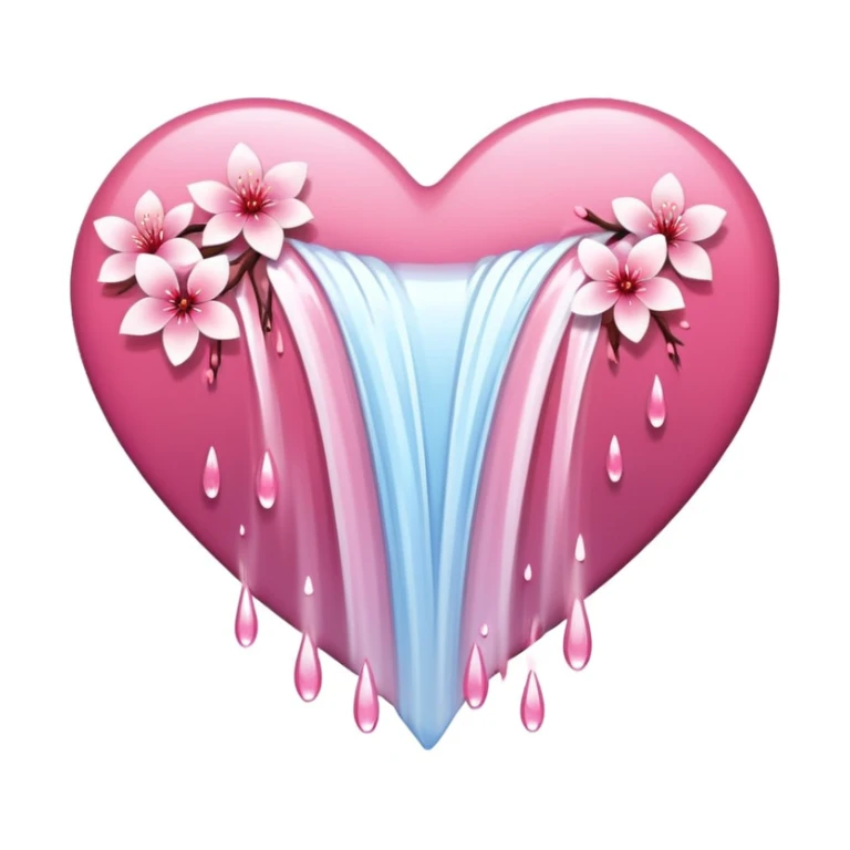 sakura heart with a pink waterfall sticker