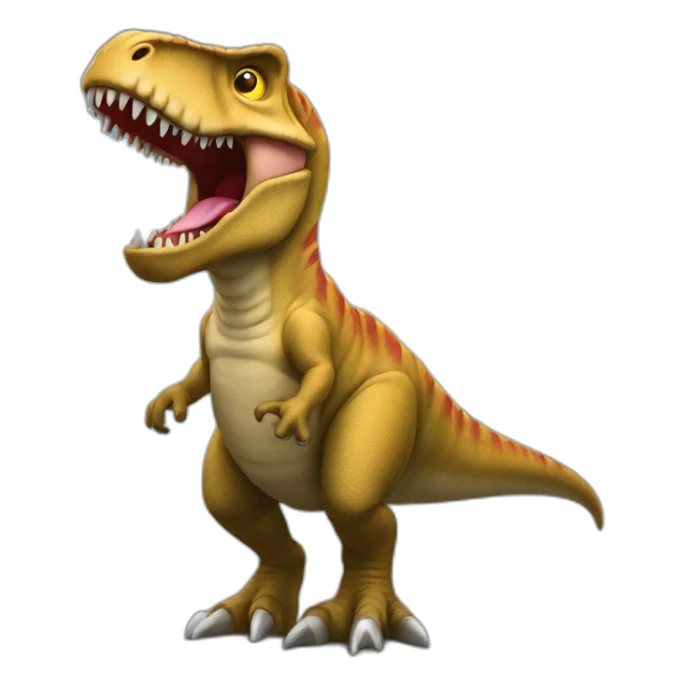 un humain sur un t-rex sticker