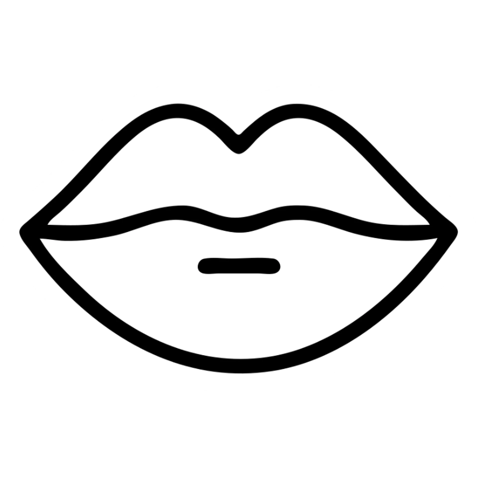 a kiss, minimalistic icon style, simple, clean lines sticker