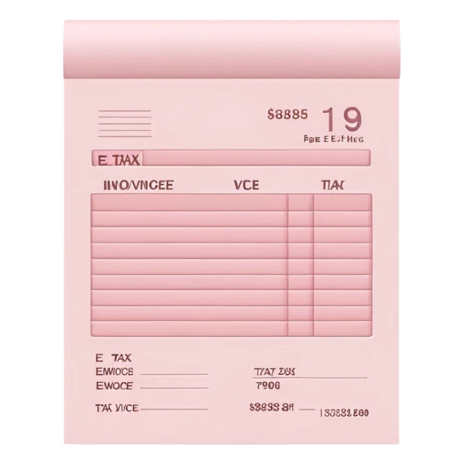 Pale Pink E-Tax Invoice paper sticker