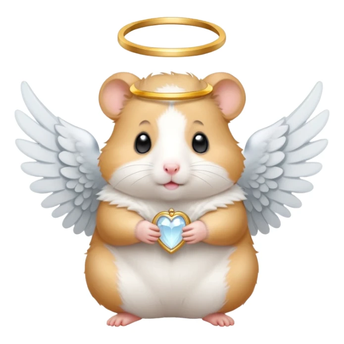 Hamster with angel wings and a halo sticker