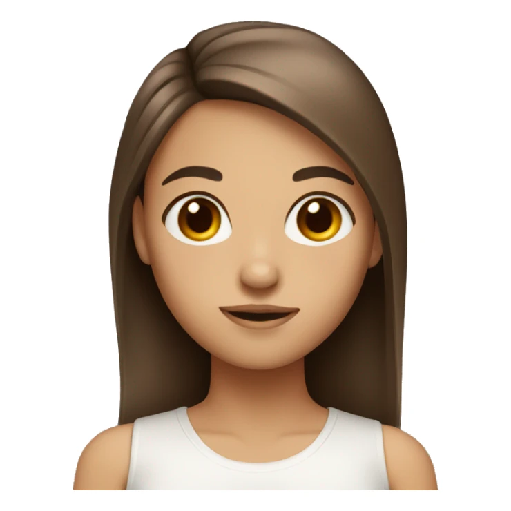 Girl with straight brown hair brown eyes sticker