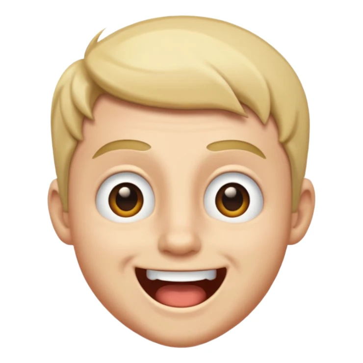 Simon from Sprunki, phase 2, showing excitement, clear facial features emoji style sticker