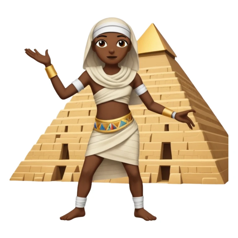 mummy dancing in front of Egyptian pyramid sticker