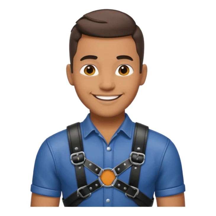 gay man in a harness, smiling sticker