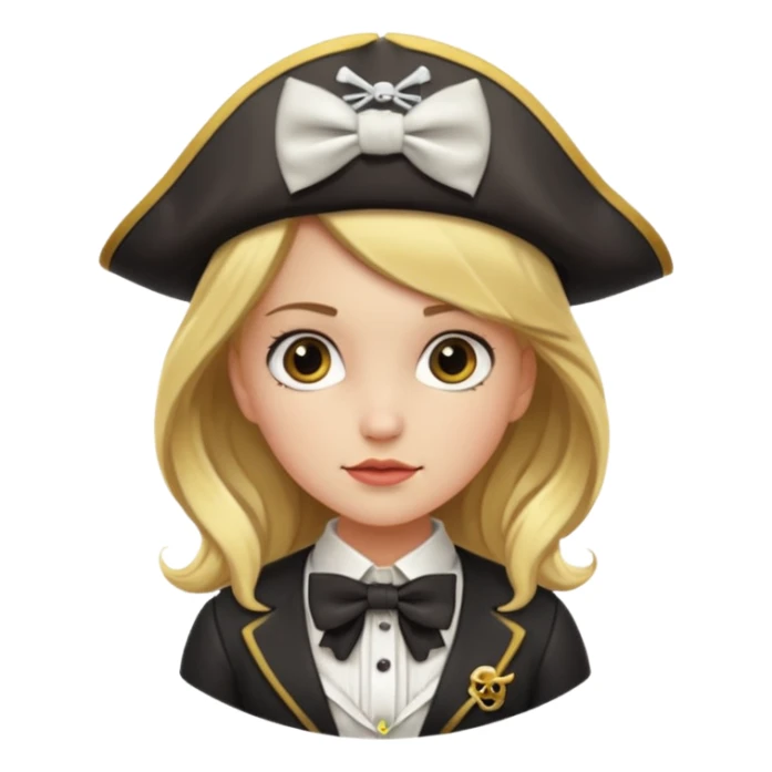 girl pirate with bow tie sticker