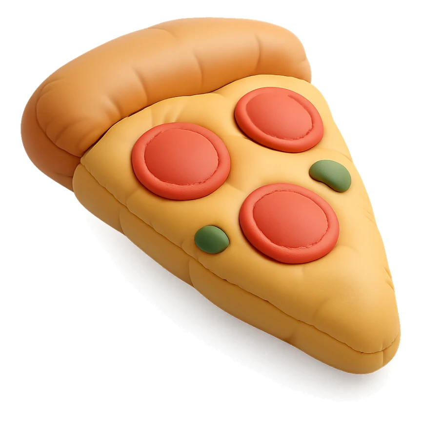 illustration of a pizza slice in cushion style sticker