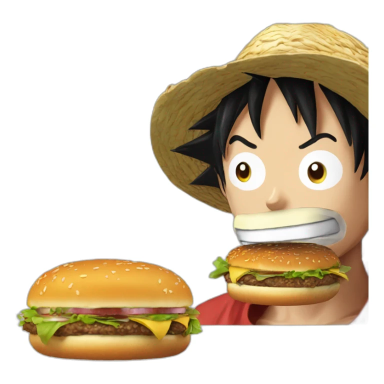 Luffy gear 5 qui manger un hamburger sticker