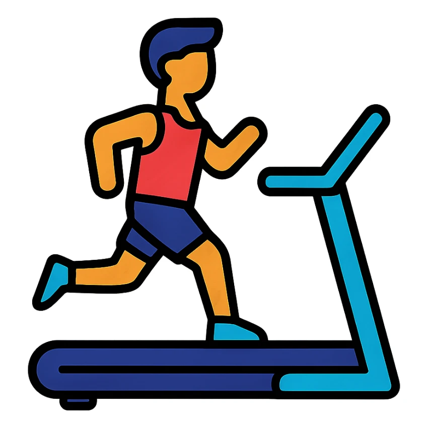 sportsman running on thr treadmill sticker