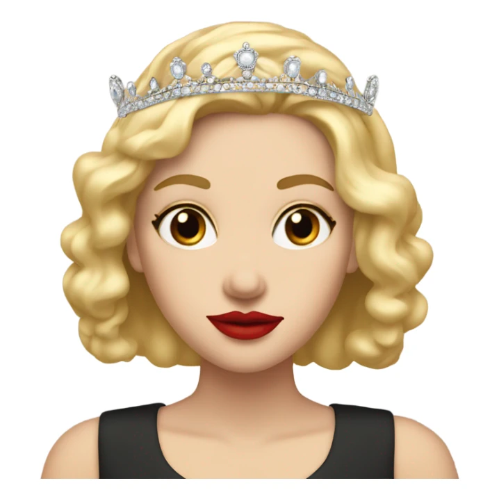 Small Tiara on a blonde white girl with red lipstick  sticker