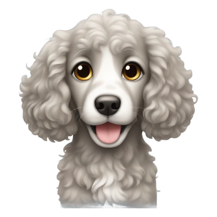 Black curly haired puppy with long floppy ears  sticker