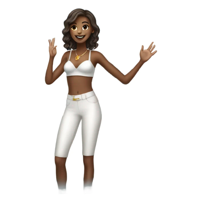 Girl waving from a luxury yacht  sticker