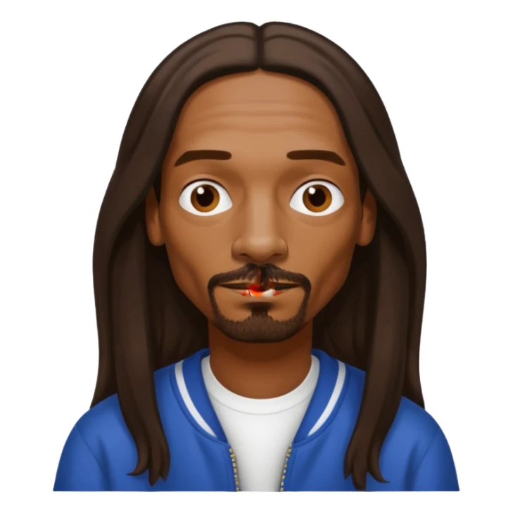 Snoop Dogg with dark brown long hair sticker