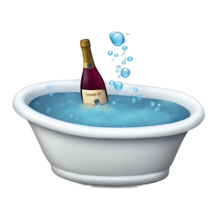 Bath tub with bubbles and wine glass sticker