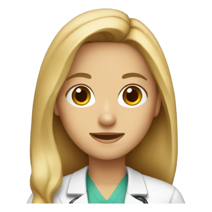 Doctor with long brown and blonde hair sticker