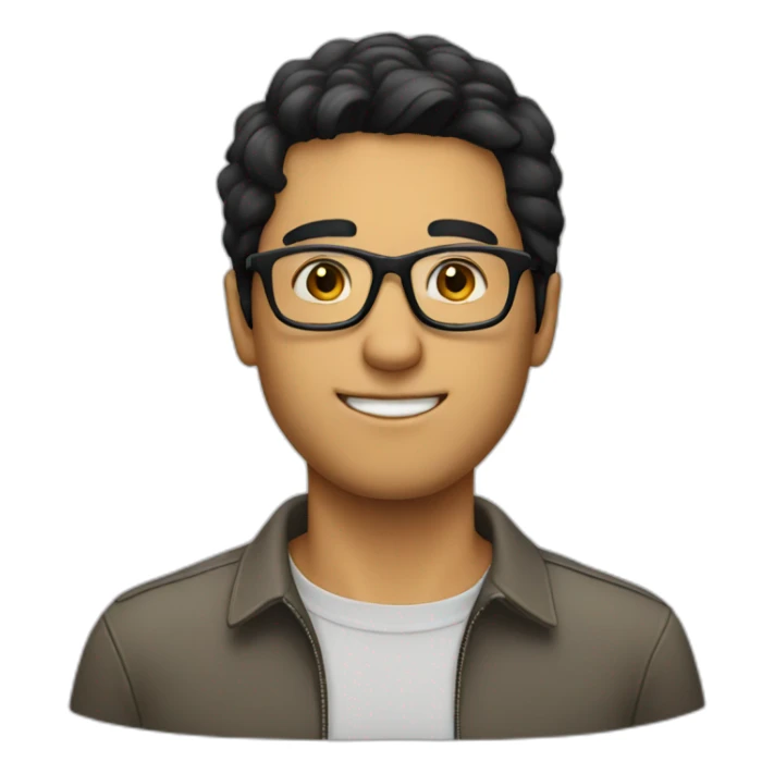 a guy with glasses and black hair sticker