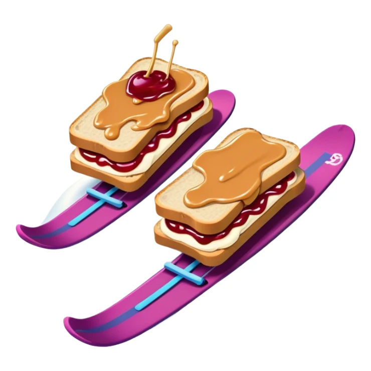 Pb and j sandwich on skis sticker