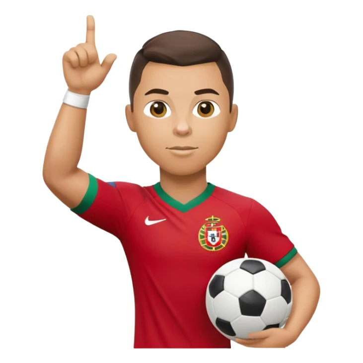Ronaldo with soccer ball and Portugal jersey sticker