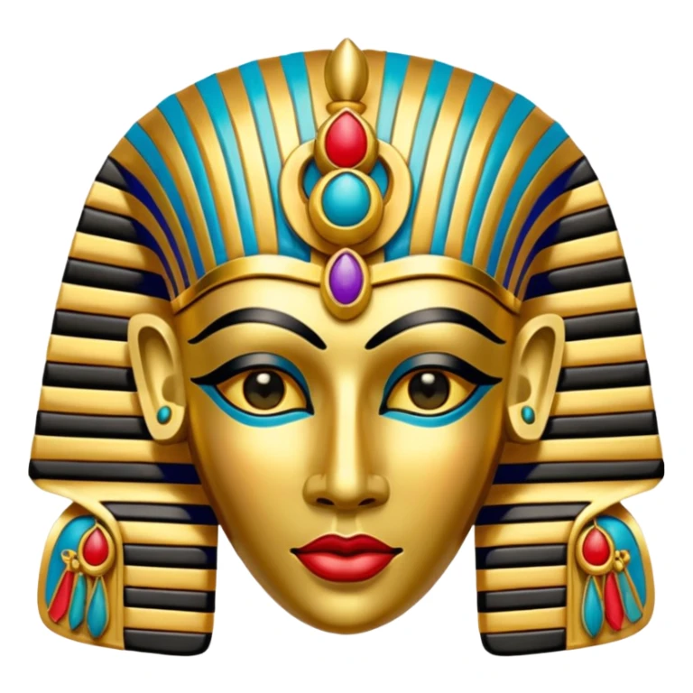 Egyptian Colorfully Painted Intricate Delicate Gracious Holy Gold Mask  sticker