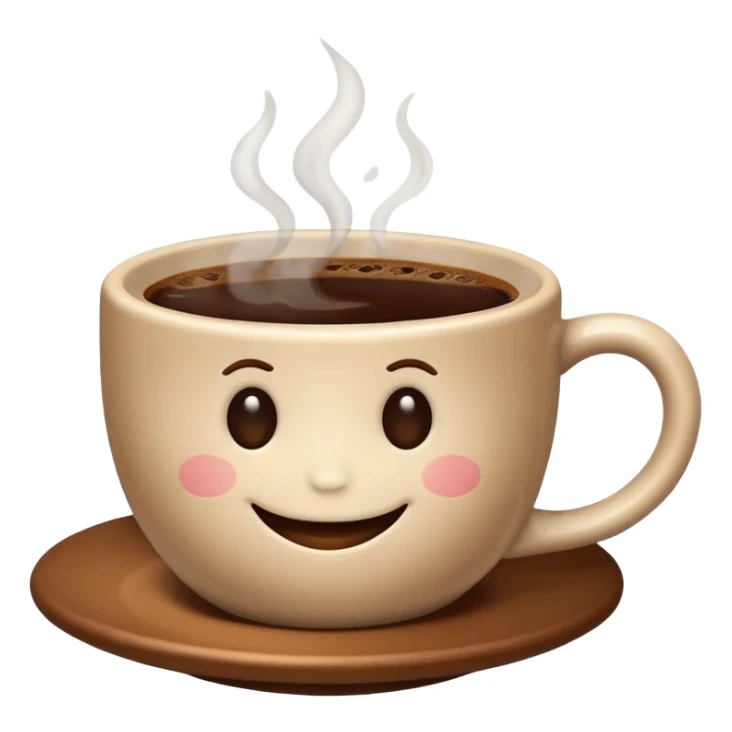 a cute cup of coffee with a smile, without the plate under the cup sticker