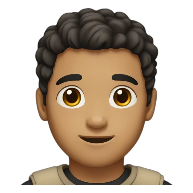 Boy with little beard and black hair and brown eyes and complexion of light brown sticker