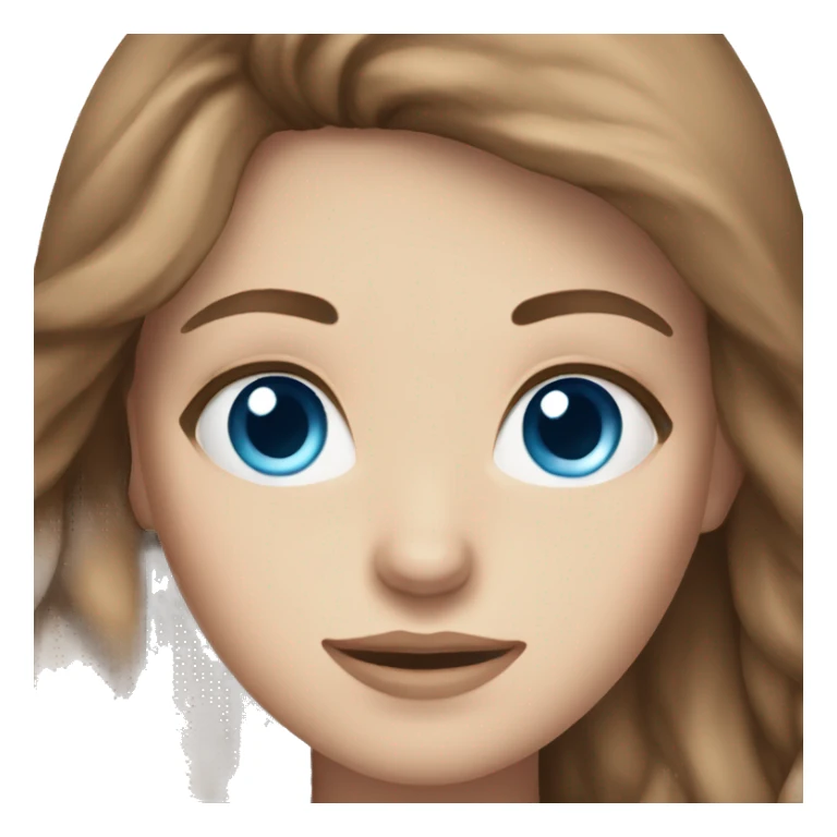 White girl with blue eyes and long brown hair  sticker