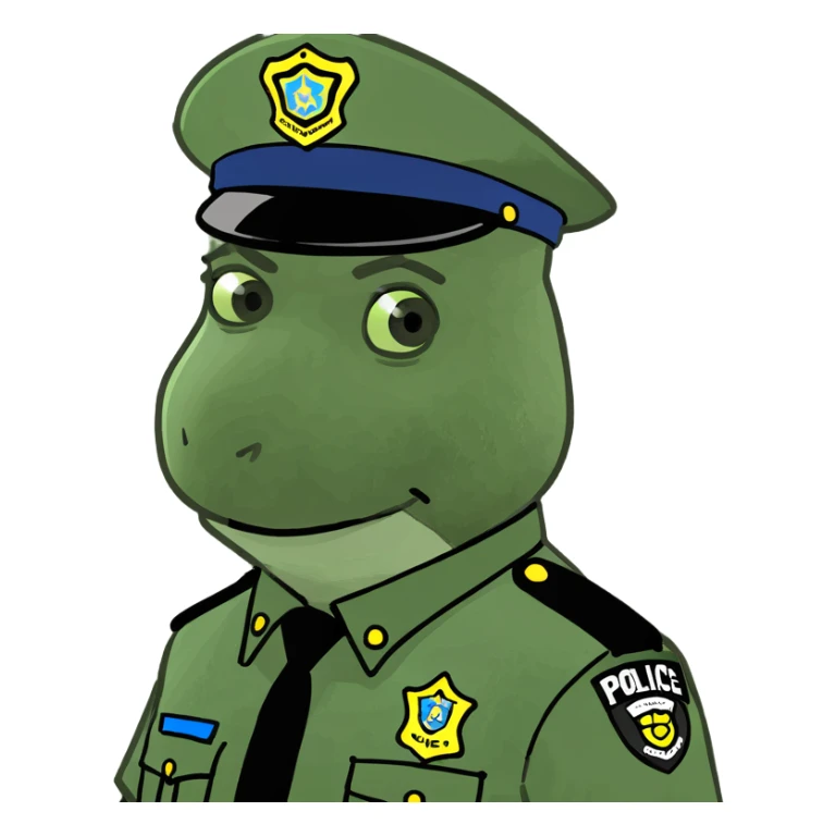 Poop police officer sticker