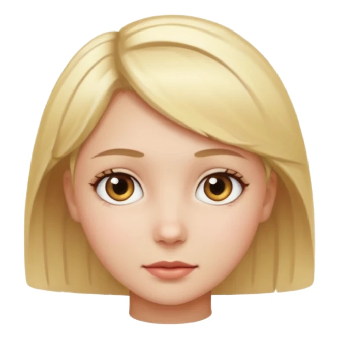 girl with short blond hair and bright eyes sticker